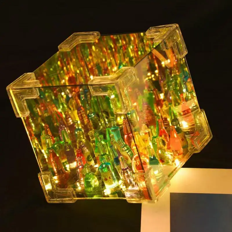 ドリンクボトル用LEDライト,装飾キューブ素材キット,バー用ドリンクボトル,2 in 1,テーブルオーナメント