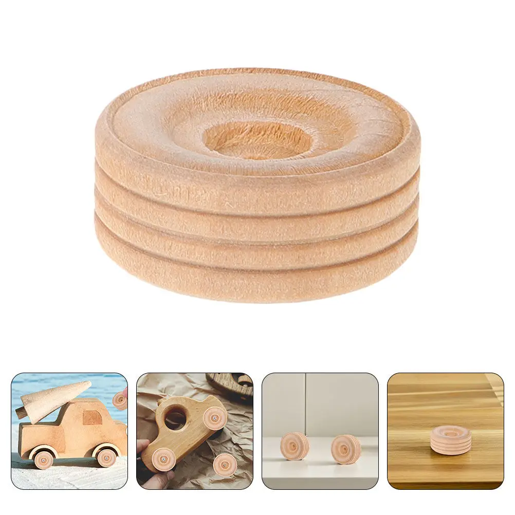 

10 шт. Детские деревянные колесики для поделок, маленькие мини-колеса из дерева для творчества, запасные части для автомобилей
