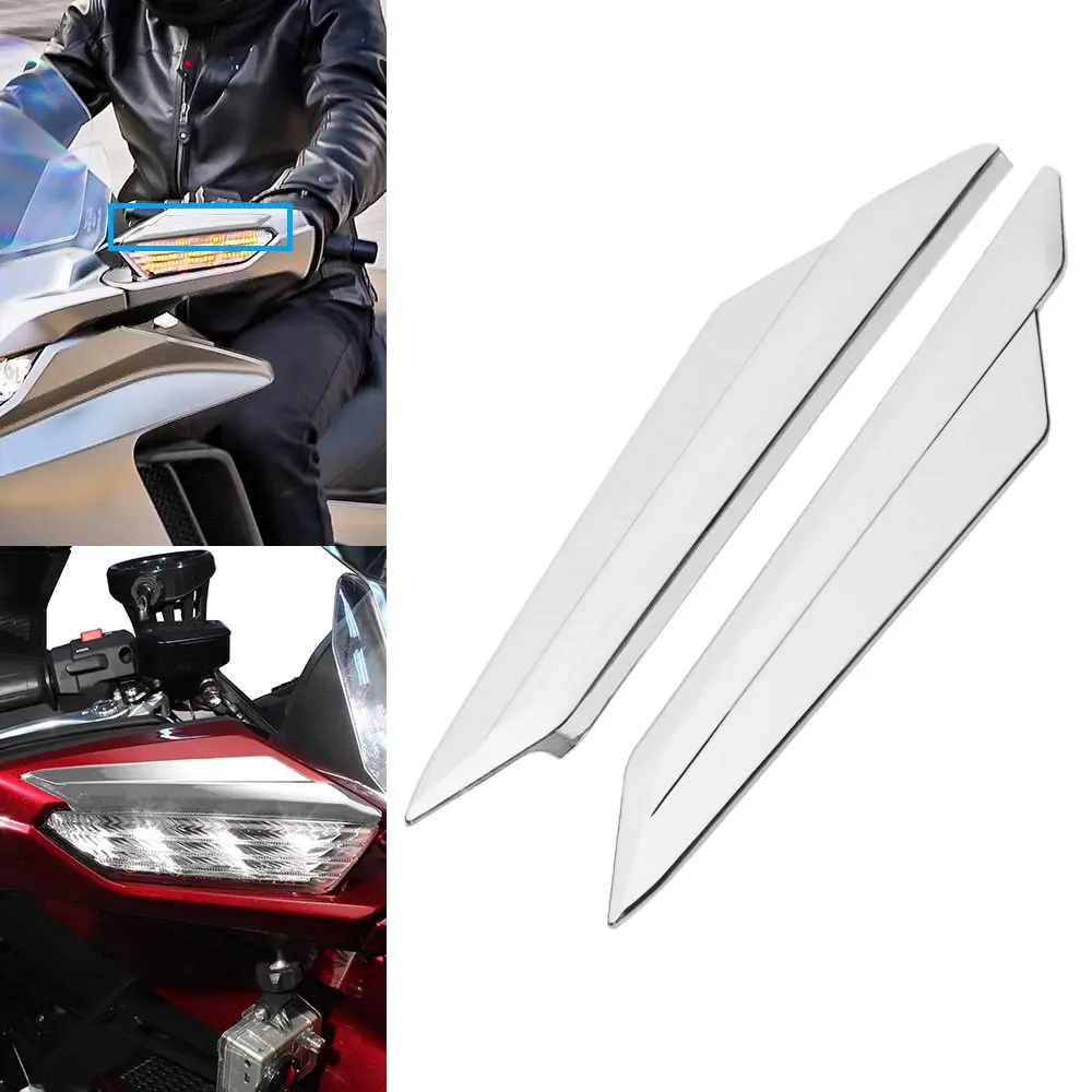 

Декоративные накладки на боковые зеркала заднего вида с указателями поворота для Honda Gold Wing GL1800 Tour DCT Airbag 2018-2025, ABS, хром