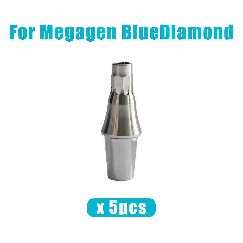 5Pcs Dental Straight Cemented Abutments Grade 5 Titanium Component Compatible with Megagen BlueDiamond Implant Clinic Supplies