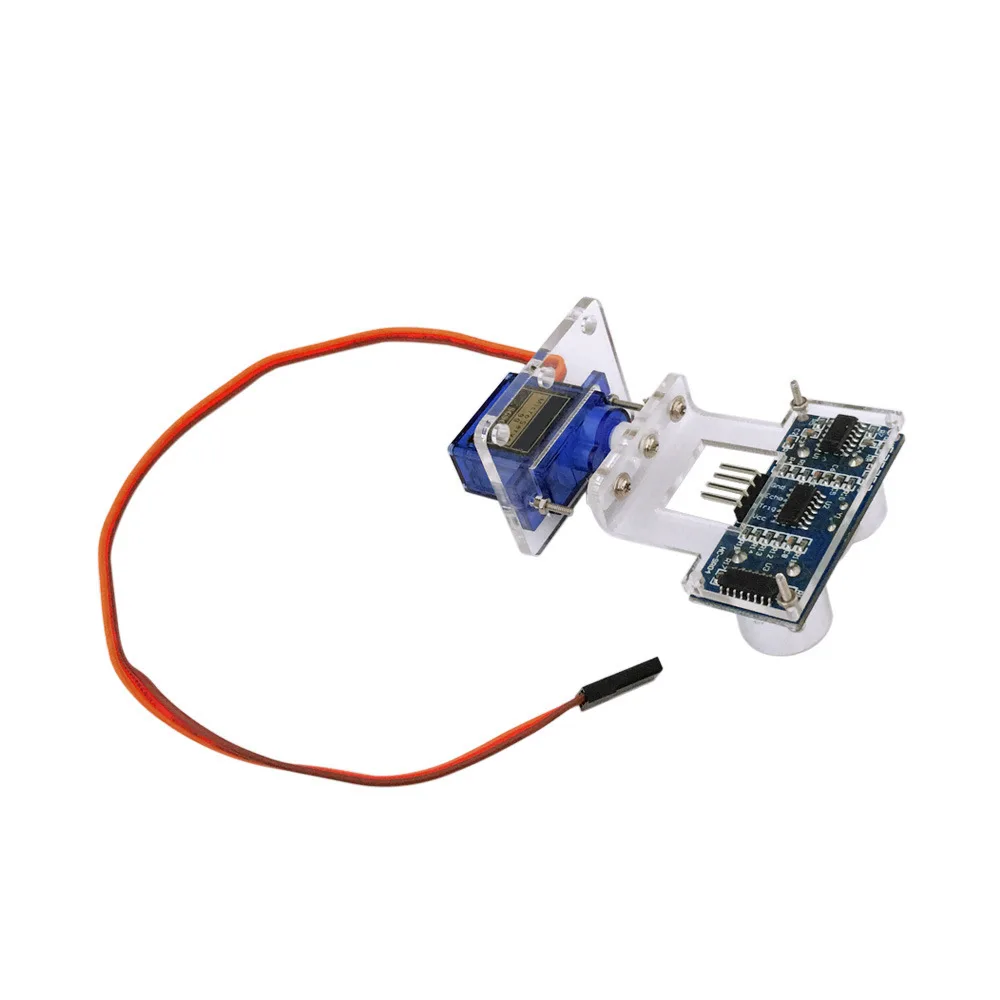 Acrylic Intelligent Car Kit with SG90 Servo, Ultrasonic Sensor, and Bracket - Compatible with ESP32 & STM32 for Enthusiasts