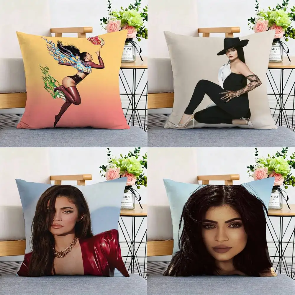 Model K-Kylie J-Jenner Pillow Case Cushion Cover Throw Pillow Case For Car Sofa