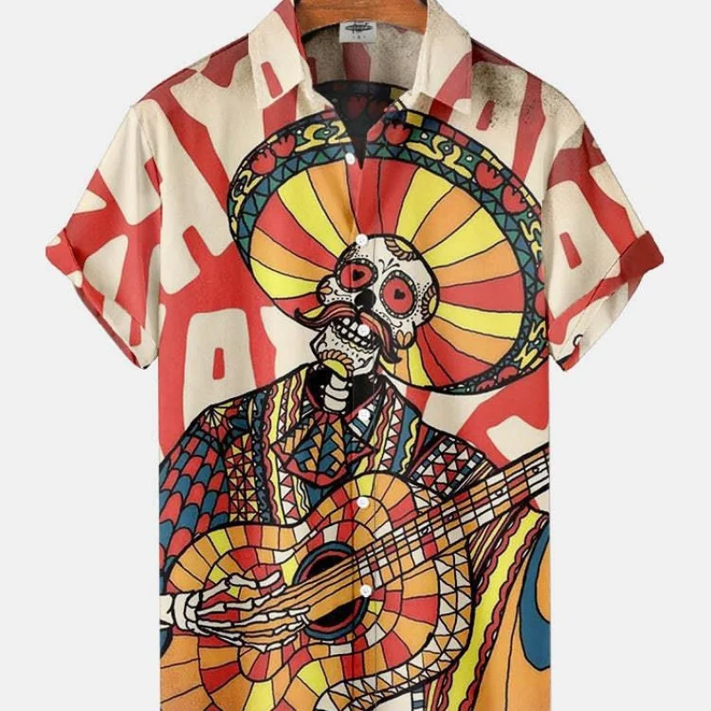 

Мужские ретро Cisas Art Digital Print большого размера ort Sve irt повседневная свободная посадка дышащая летняя повседневная одежда