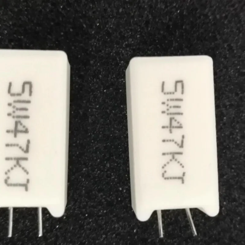 7pcs New Cement resistance Power Resistance 5W47KJ Vertical White Resistance