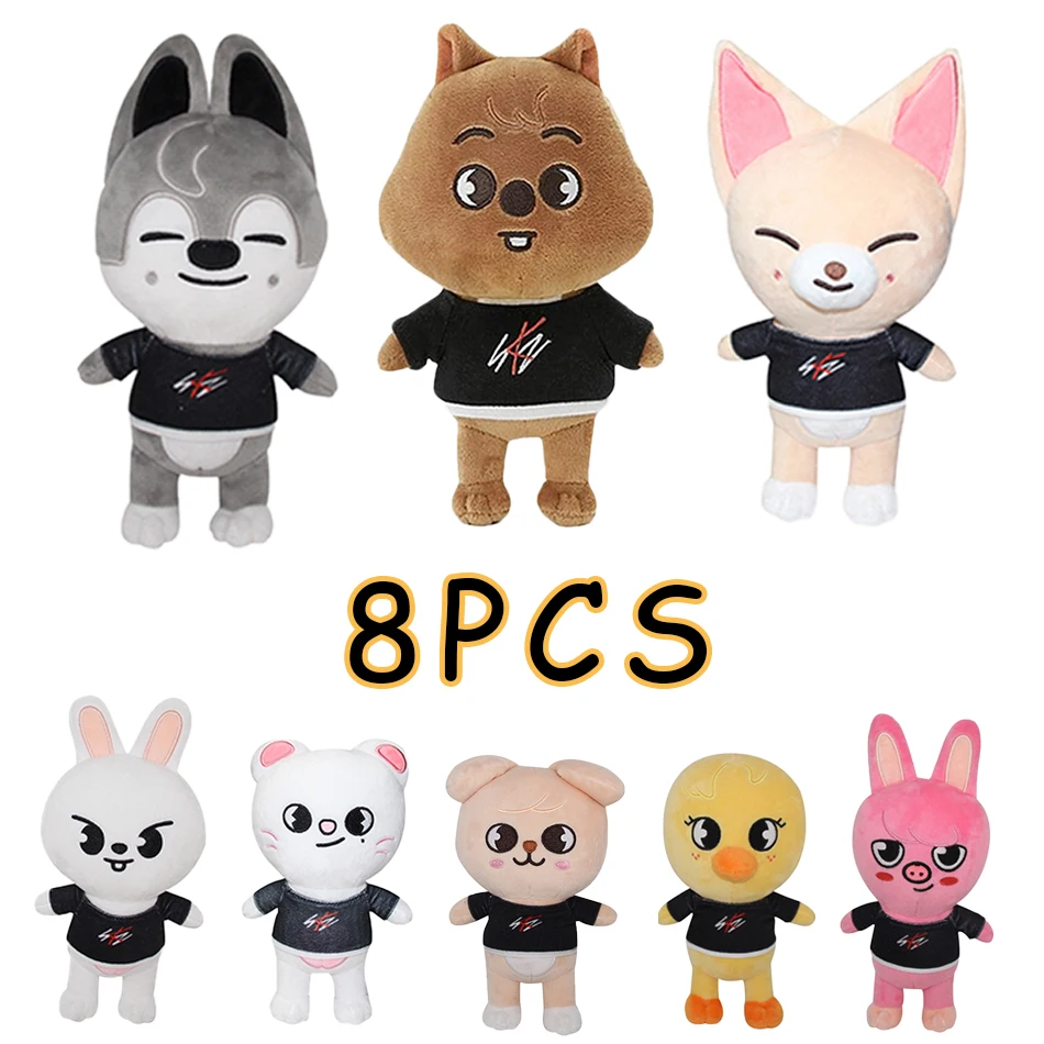 SKZOO juguetes de peluche 23cm Stray Kids peluche Lobo Chan dibujos animados Animal relleno peluches muñeca Kawaii compañero para niños adultos Fans regalo