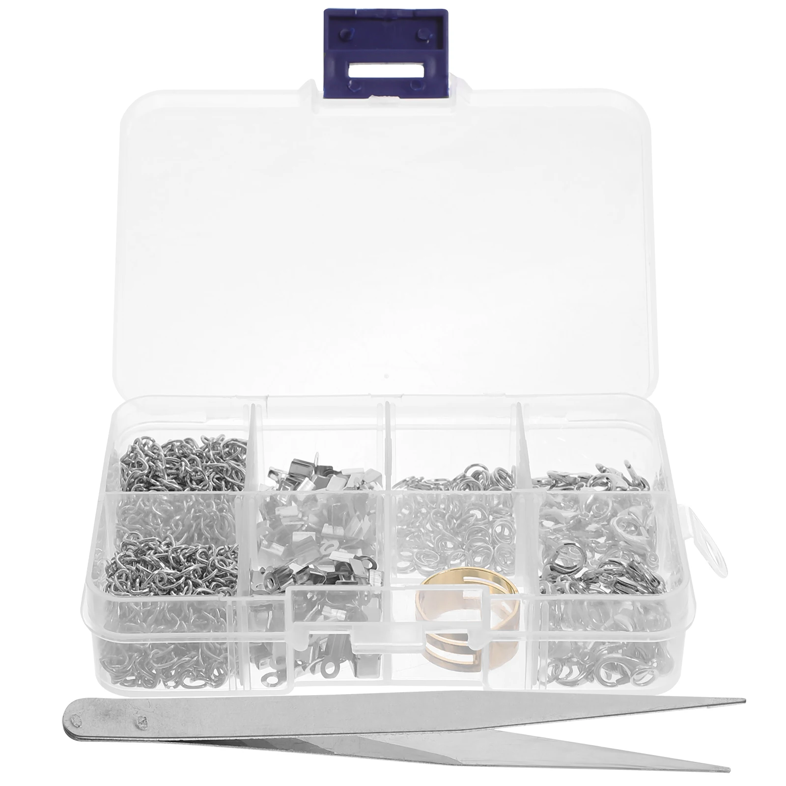 

1 Box Diy Jewelry Lobster Clasps Jump Rings Crimp End Tips Ribbon Ending Clasp For Bracelet Necklace Making Kit Chain Cord Ends