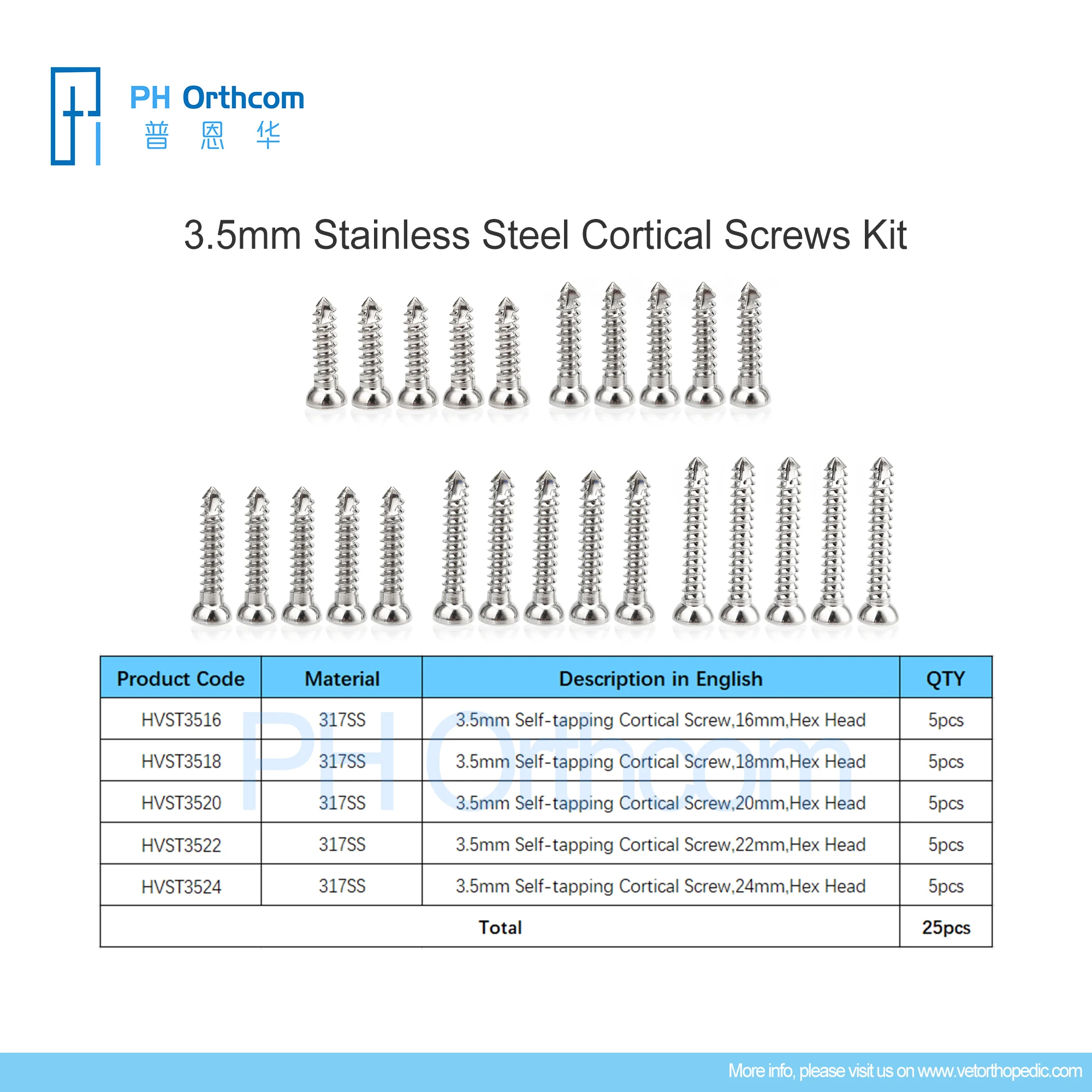 

3.5mm Series Stainless Steel Implants Plates and Screws and Instrument Veterinaria Mascotas Veterinary Orthopedic Surgical Tools