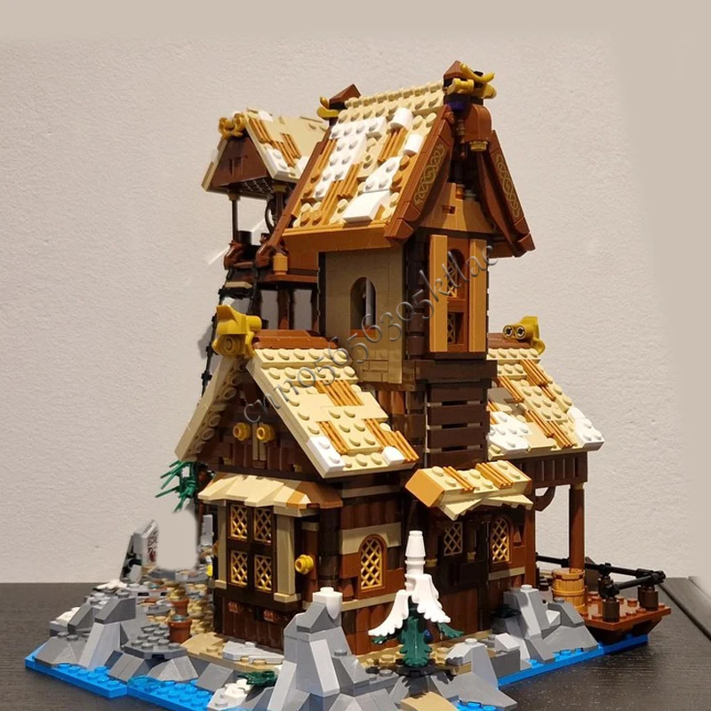 1837 PCS Famous Medieval Modular Classic Port Harbor Construction Base Building Block Model Children Assembly Toy Birthday Gifts