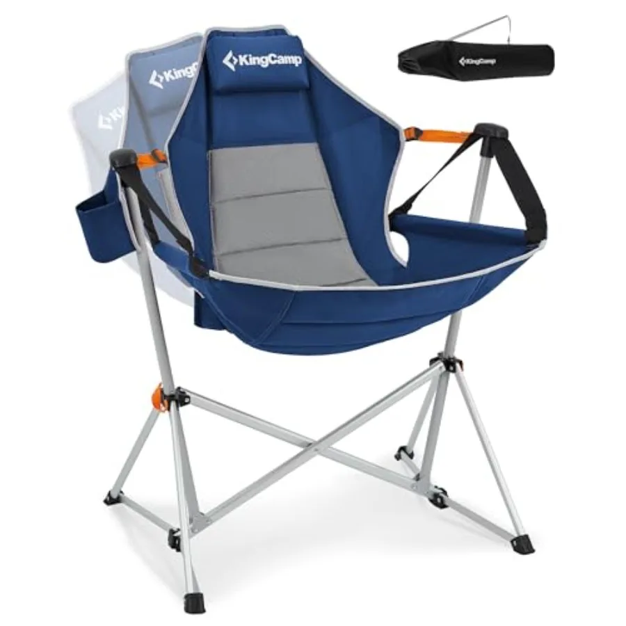 

Hammock Camping Chair for Outdoor Patio Beach Sport, Aluminum Alloy Frame, Black, 400lbs Heavy Duty Oversized Folding Rocking C