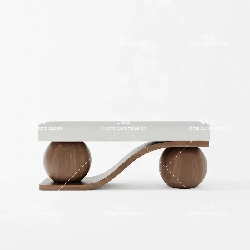 Wabi Style Living Room Sofa Stool Foyer Shoe Changing Bench Bedroom Bedside Resting Strip Stool Minimalist Home Furniture