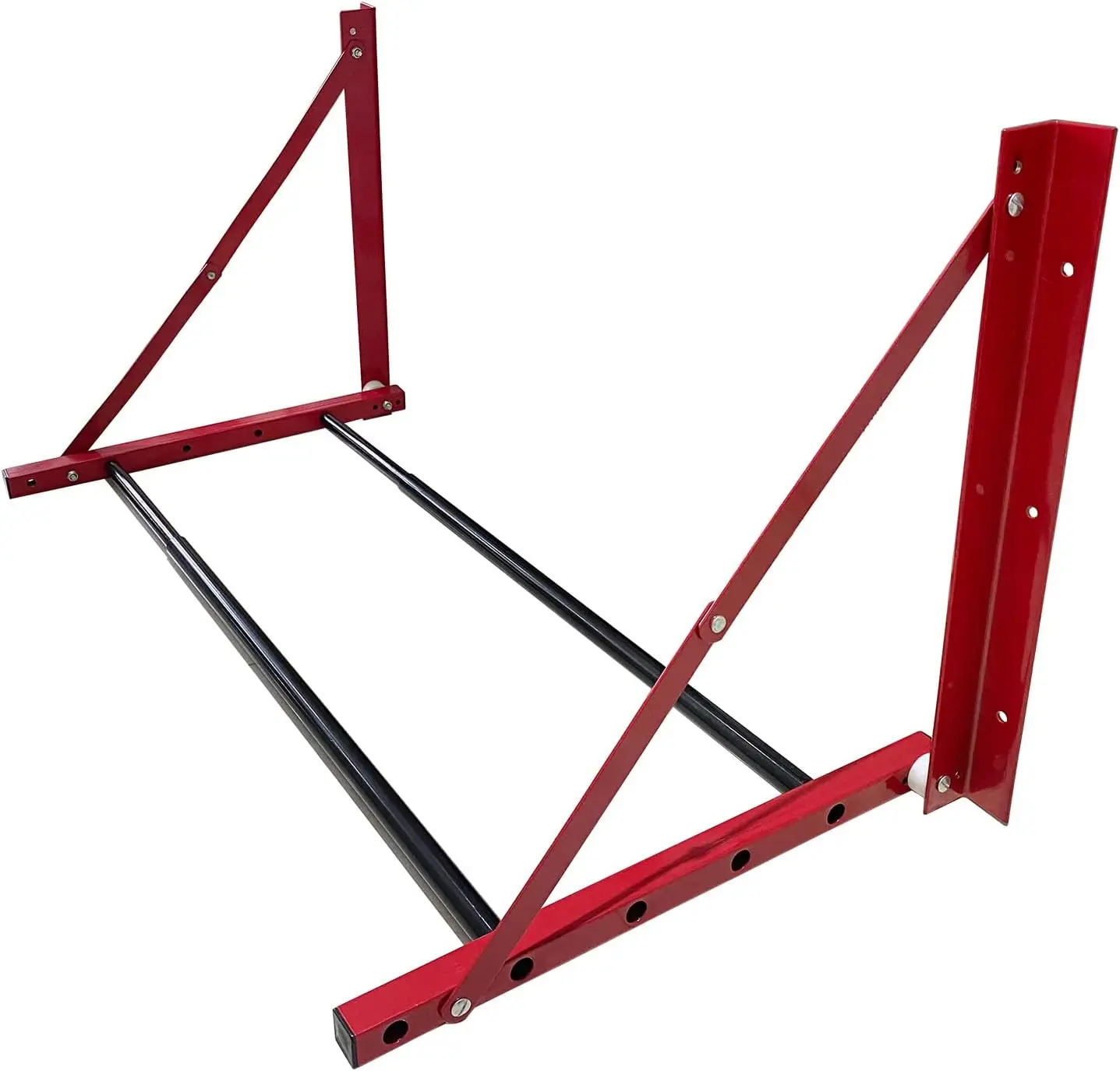 

Folding Tire Rack Wall Mount for Car Spare Tires, Red (32"-48") x 22" x 22", Garage Storage Solution