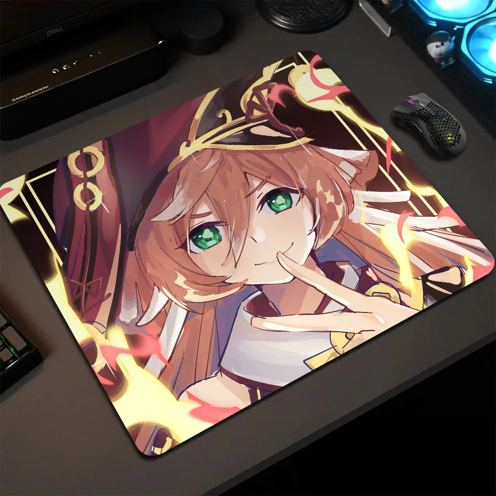 

Yanfei Genshin Impact Mousepad Small LockEdge Mouse Pad For Gamers Computer Desk Pad Rectangular Anti-slip Rubber