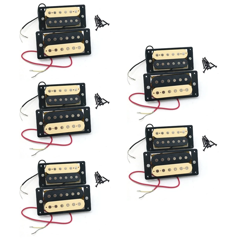 10Pcs Electric Guitar Pickups 50/52 Zebra Faced Humbucker Double Coil Electric Guitar Pickups