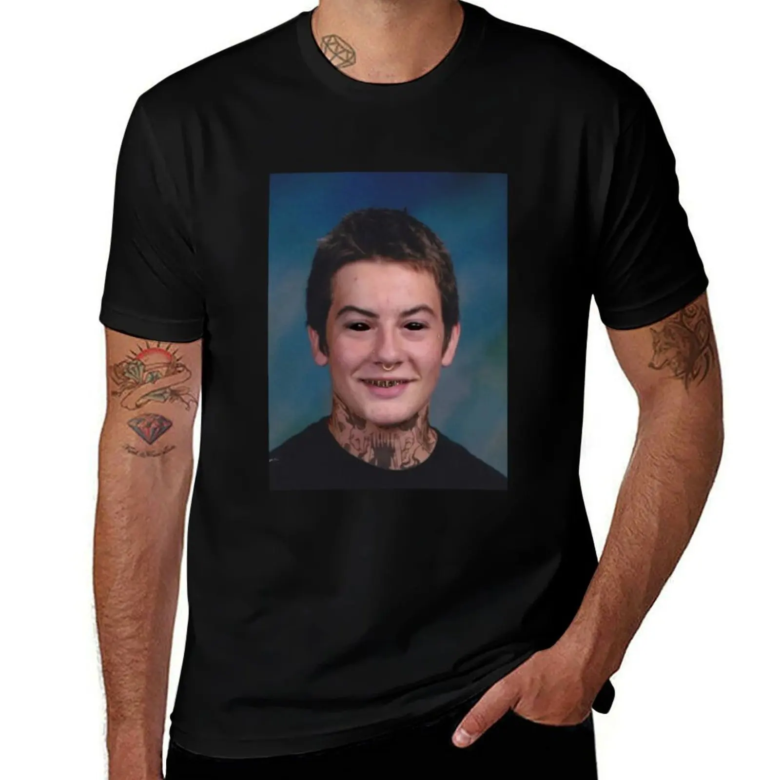 Terror Reid School Photo T-Shirt Fashion Casual Short Sleeve Top T-Shirt