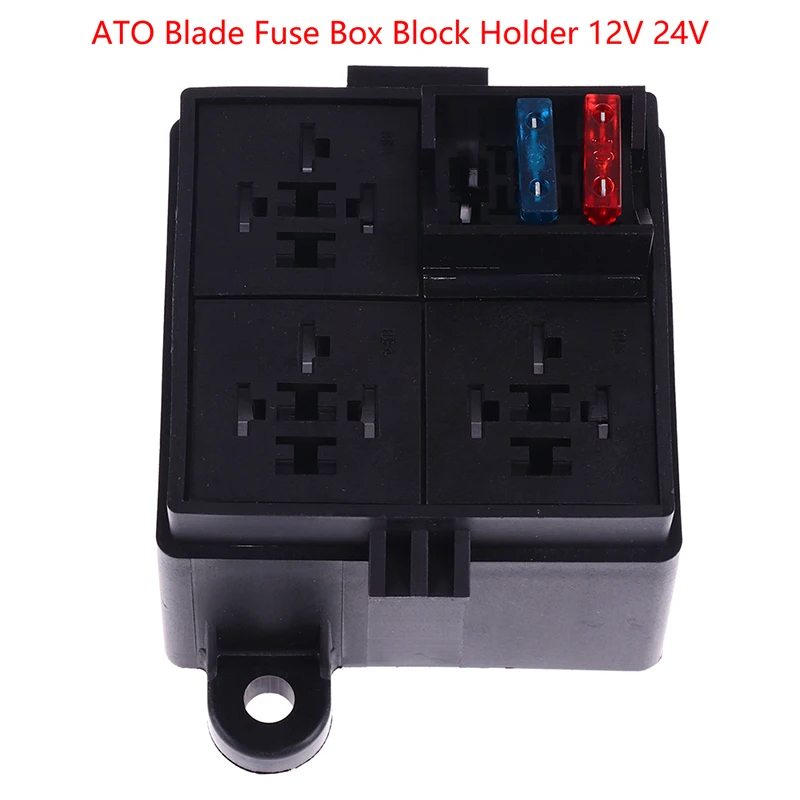 Free combination Auto Car Truck 4Way fuse holder +4way relay holder Circuit Standard ATO Blade Fuse Box Block Holder 12V 24V