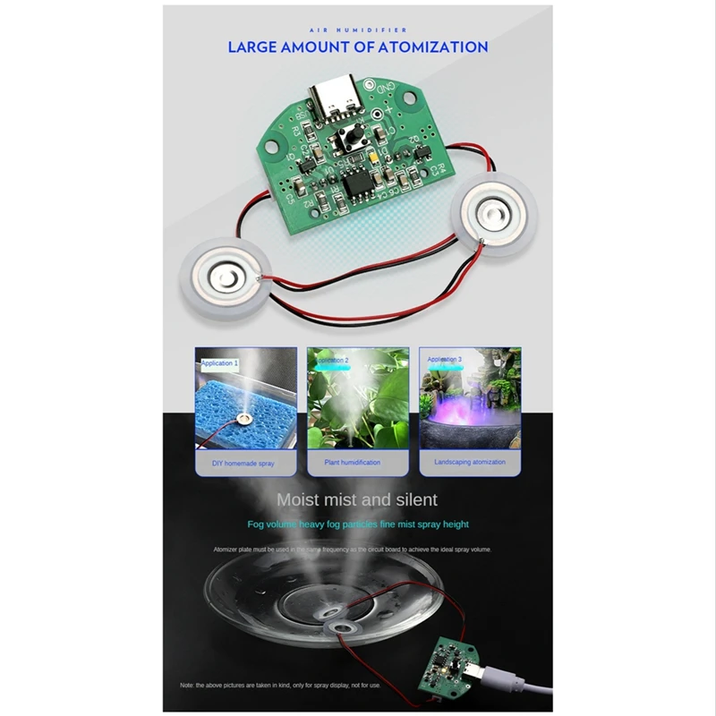 Dual Spray Atomization Module Atomization Experimental Equipment DIY Incubation PCB+Plastic+Metal