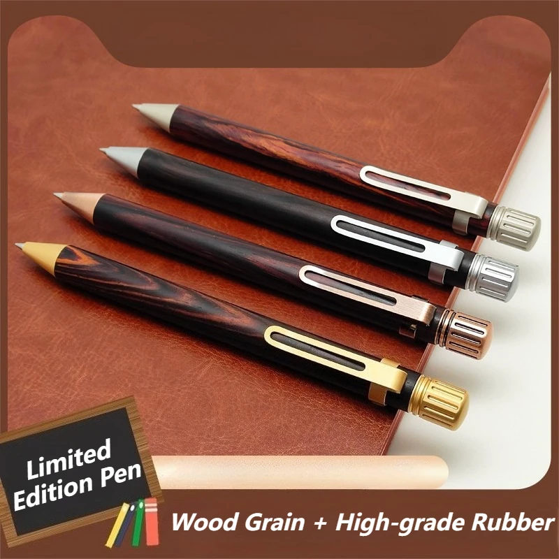 Limited Edition Rollerball Pen BALAOYE Vintage Solid Wood + Resin Rotating Refill Gel Pen Signature Handmade Luxury Stationery