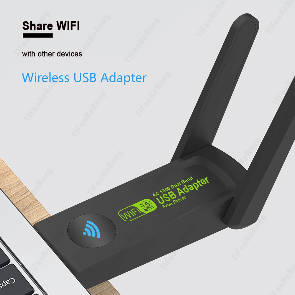 1300Mbps WiFi USB Wireless Network Interface Controller Dual Band Driver Free 5GHz Dongle Receiver Antenna WifFi 5