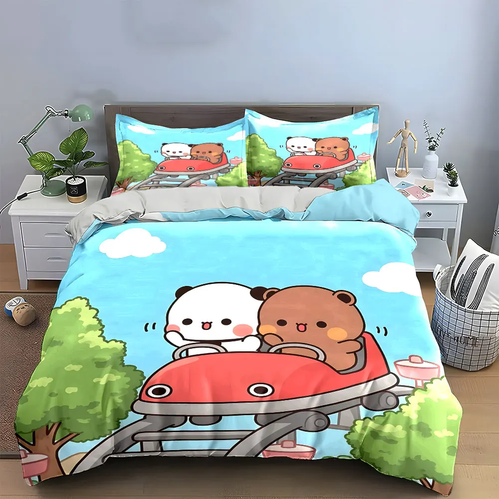 Playful Cartoon Theme Park Set Exquisite three-piece bedding set gift for kids and adults