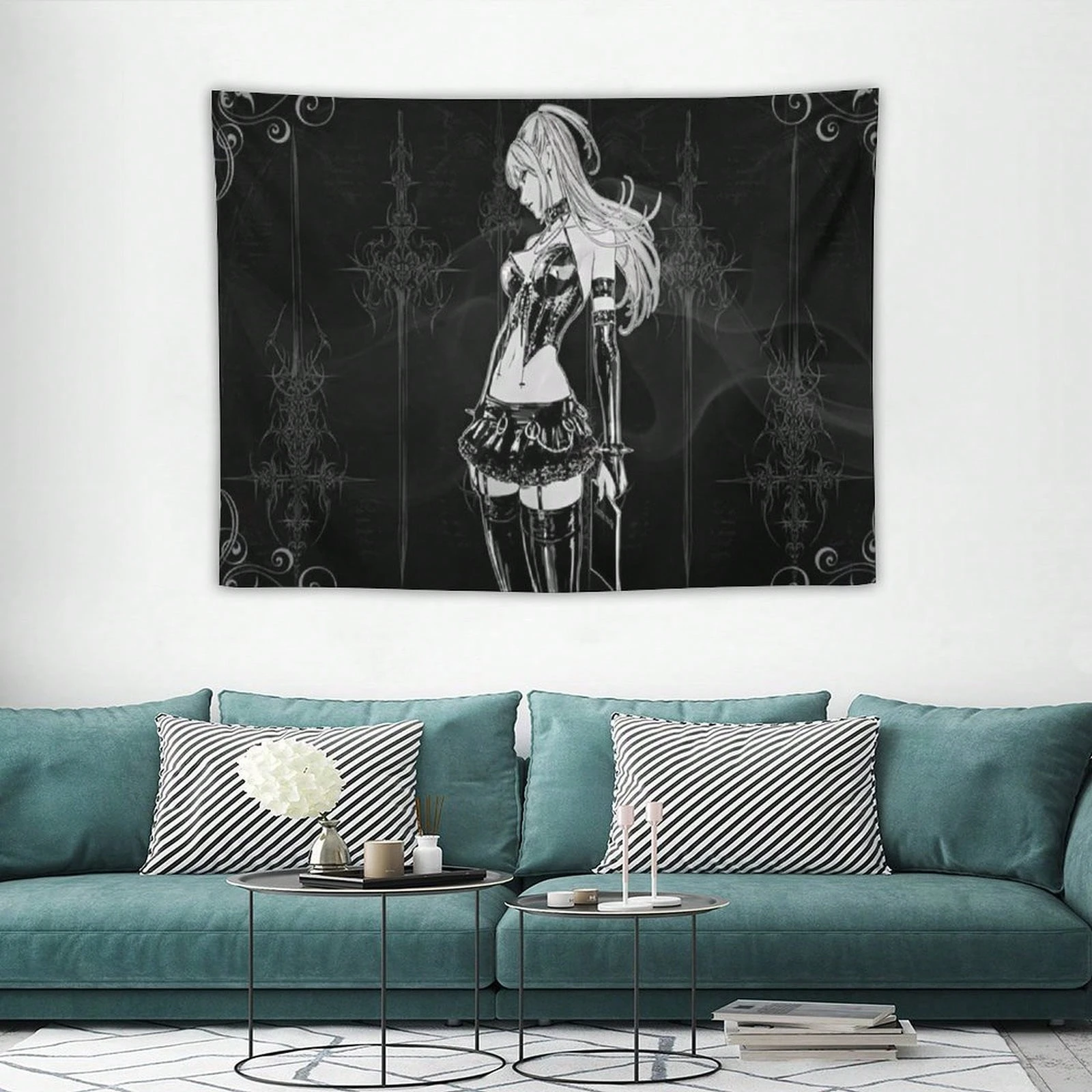 1pc Death Note Misa Amane Gothic Anime Tapestry, Multiple Sizes, Polyester 2D Print, Bedroom Decor, Anime Fan Gift