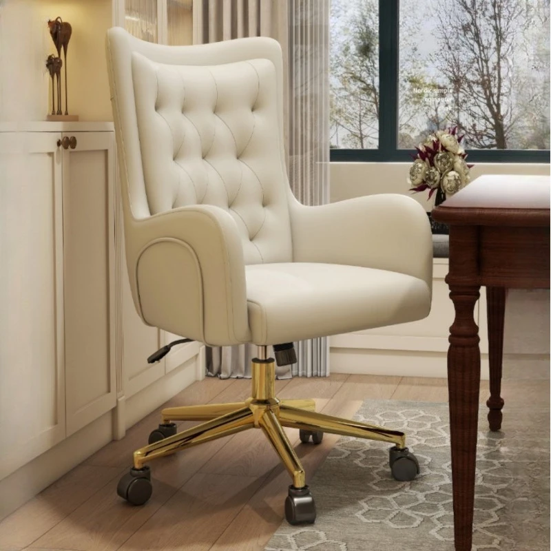 

Nordic swivel armchair modern vanity White Relax studio furniture on wheels comfortable bürostuhl ergonomisch ergonomic chair