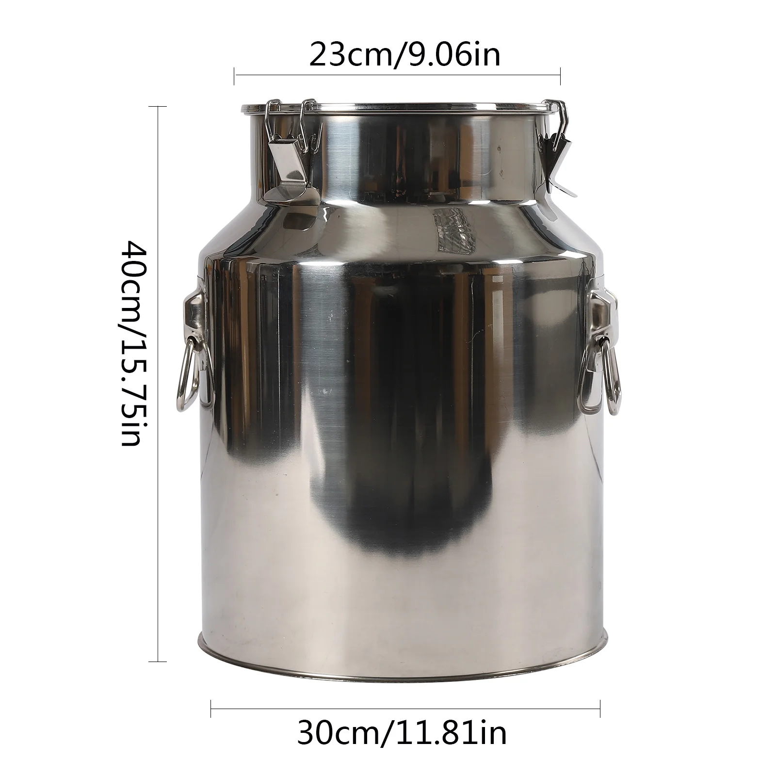 28L/6,16Gal 201 Edelstahl-Zylinder Luftdichte Milchkanne Rostfrei zur Aufbewahrung von Wasser, Milch, Wein, Käse, Sahne, Mehl – Detail 3
