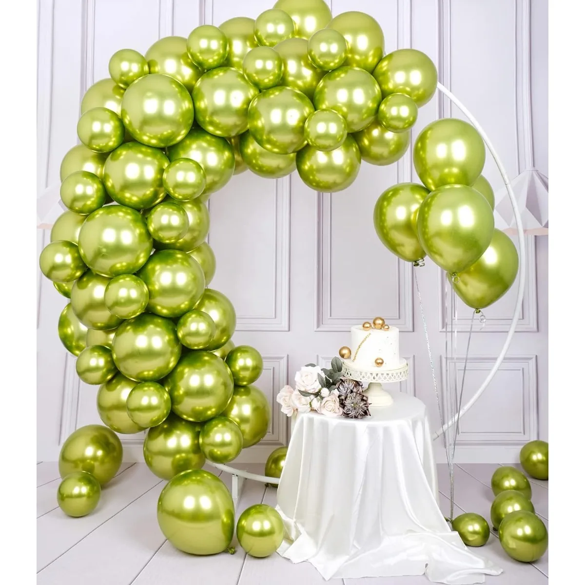 65pcs Metallic lime Green Balloonhelium Gloss Chrome Neon Green Balloon Birthday Graduation Anniversary party decoration