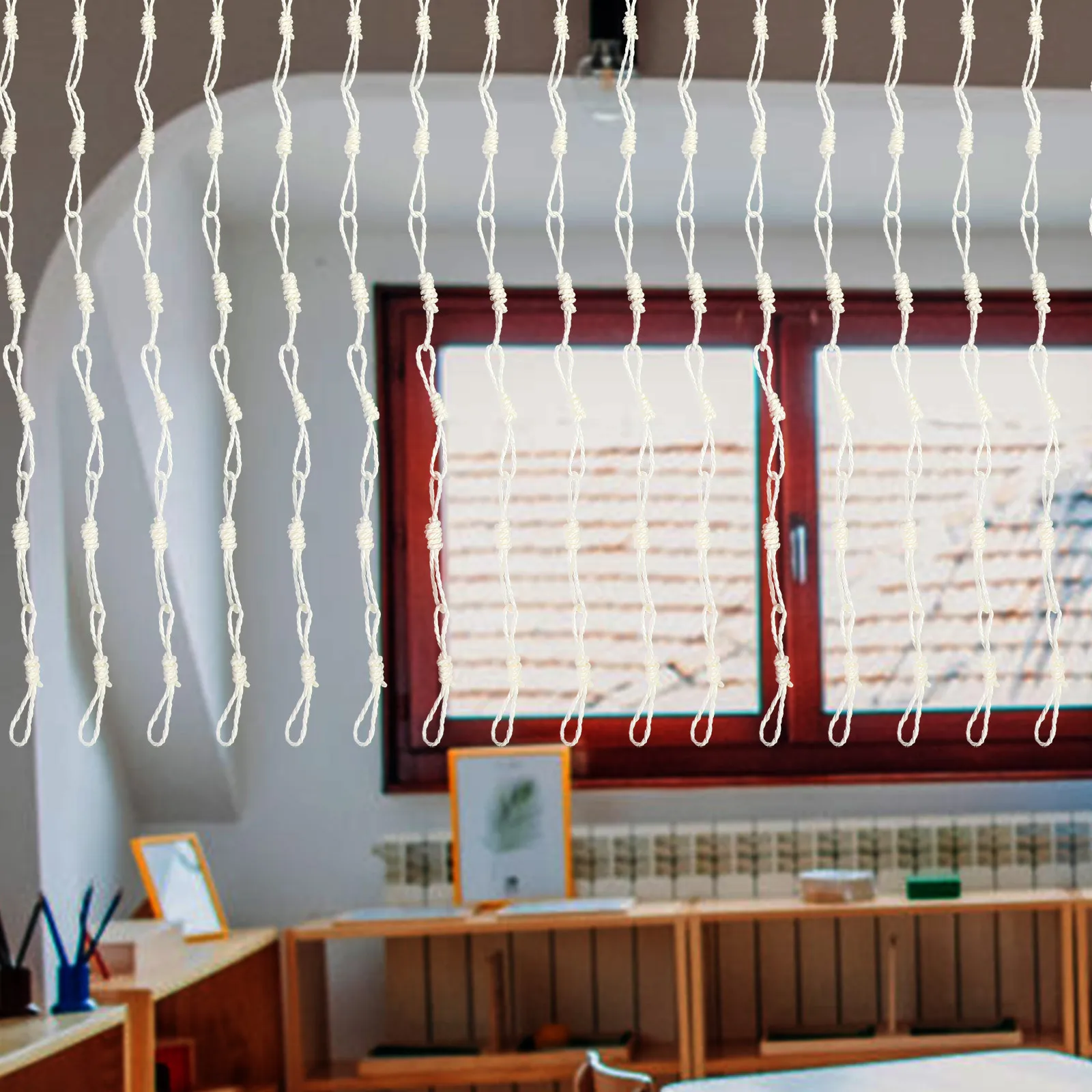 

10Pcs Colorful Door Curtain Elegant Decorative Hanging Panel for Room Divider Window Party Home Decoration Tassel Curtain