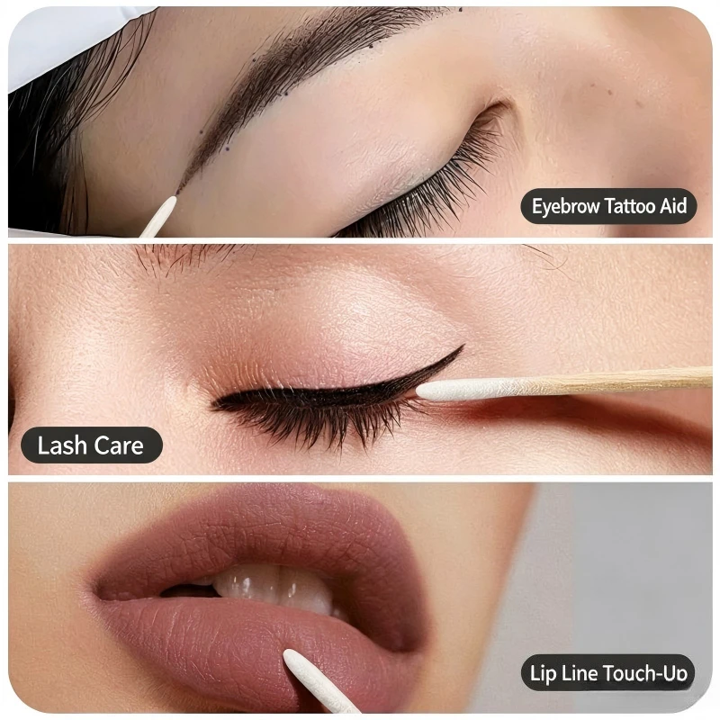 1pcs/3pcs/5 Pcs Double pointed thin head cotton swab makeup remover eyebrow trimming eyeliner disposable embroidery stick