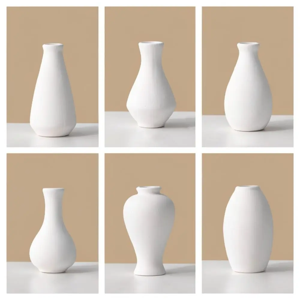 DIY Unpainted Ceramic Vase For Painting White Clay Crafting Pottery Model Art Education Kit Kids Creative Tool