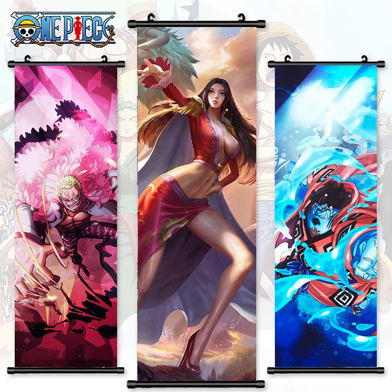 

Wall Art Canvas One Piece Pictures Anime Painting Boa Hancock Print Poster Donquixote Doflamingo Hanging Scrolls Home Decoration