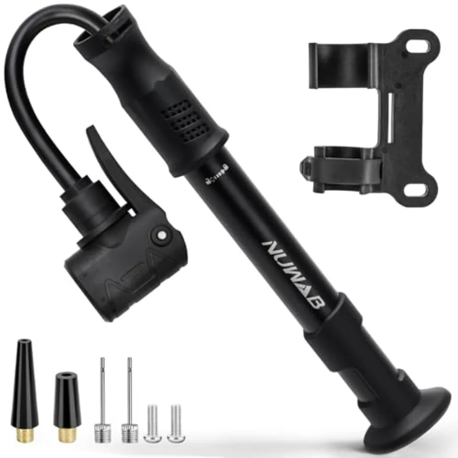 

10 Inch Portable Hand Bicycle Pump, 100PSI, Support Shrader and Presta, Fast Air Out Ball Pump, Work with All Bikes and Balls,