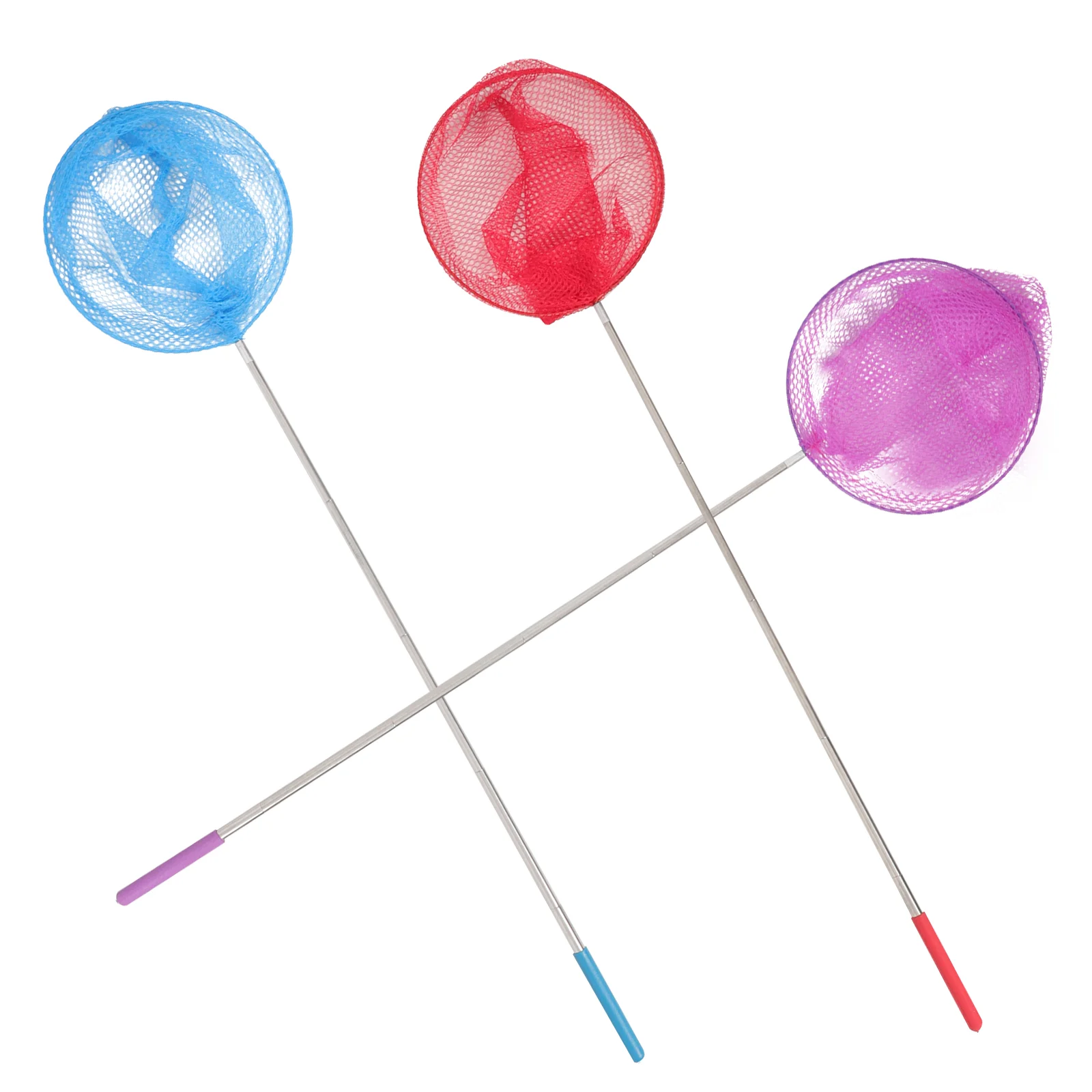 3 Pcs Butterfly Net Bag Extendable Insects Catching Telescopic Butterflies Retractable Handle