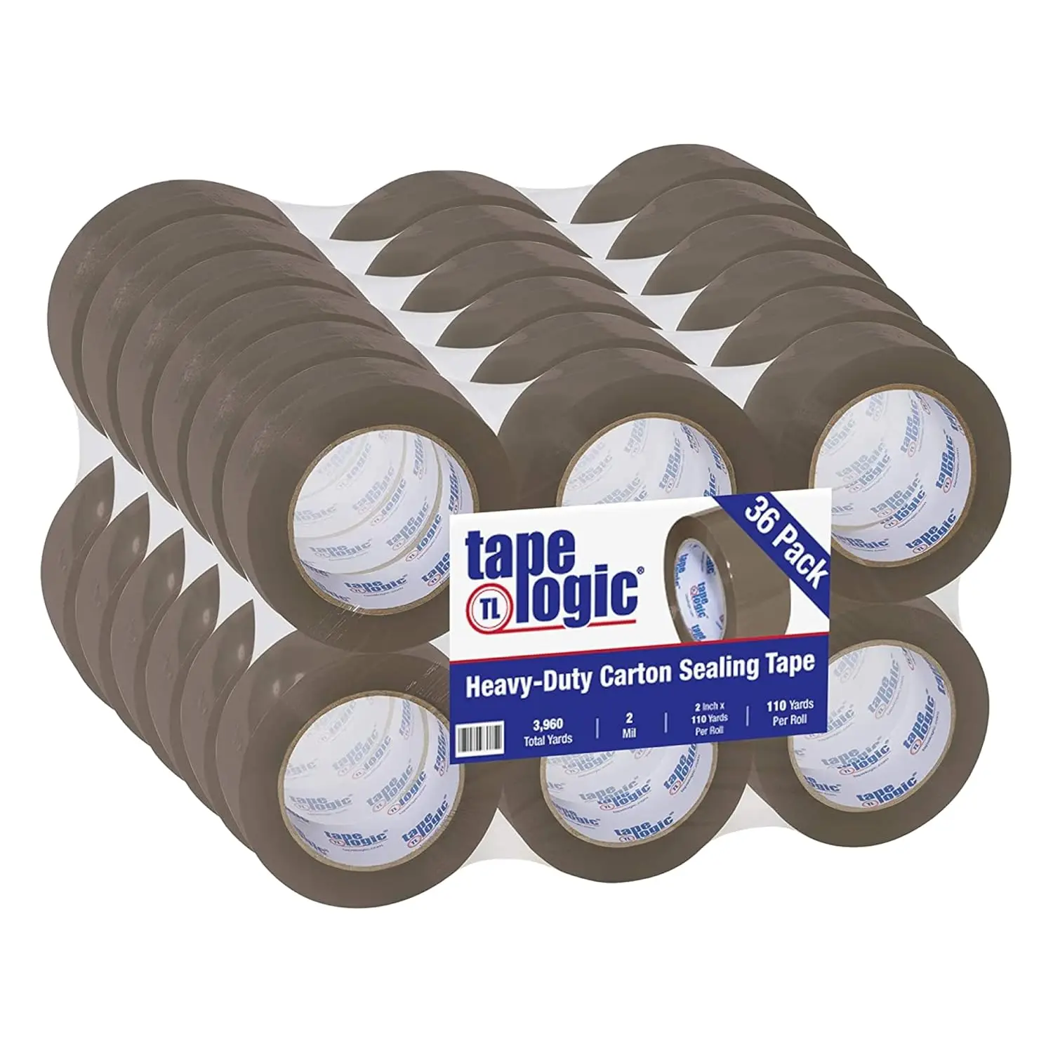 

2" x 110 yds Acrylic Packing Tape 2.0 Mil, Tan (36-Pack) Heavy Duty Packing Tape Rolls for Sealing Boxes at Home, Wareho