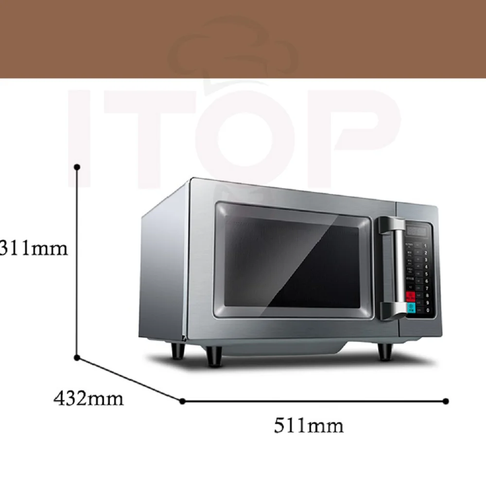 ITOP 25L Microwave Oven 1000W 220V N.W.15KG Stainless Steel Liner Commercial Multi Menu Intelligent Setting Single Megnetron