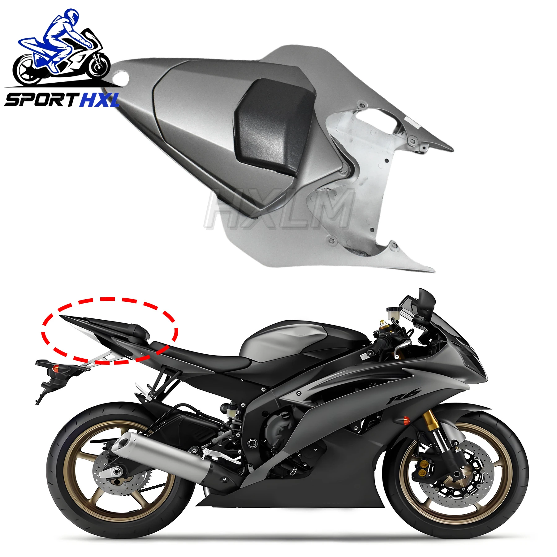 

For Yamaha YZF R6 YZFR6 YZF-R6 2008 - 2016 Upper Lower Rear Tail Section Cowl Fairing Parts ABS Carbon Fiber Finish Backseat Kit