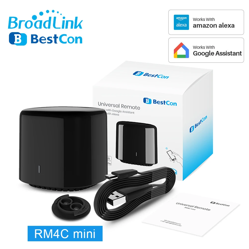 وحدة التحكم عن بعد Broadlink BestCon RM4C Mini IR، مفتاح ذكي WIFI عالمي متوافق مع Alexa وGoogle Home
