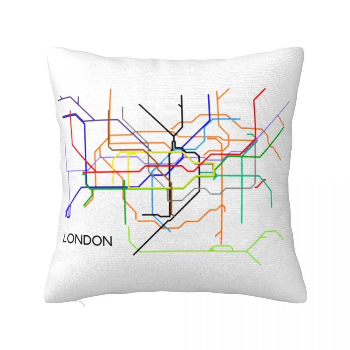 London Underground Subway Map Square Pillowcase Pillow Cover Cushion Decor Comfort Throw Pillow for Home Sofa