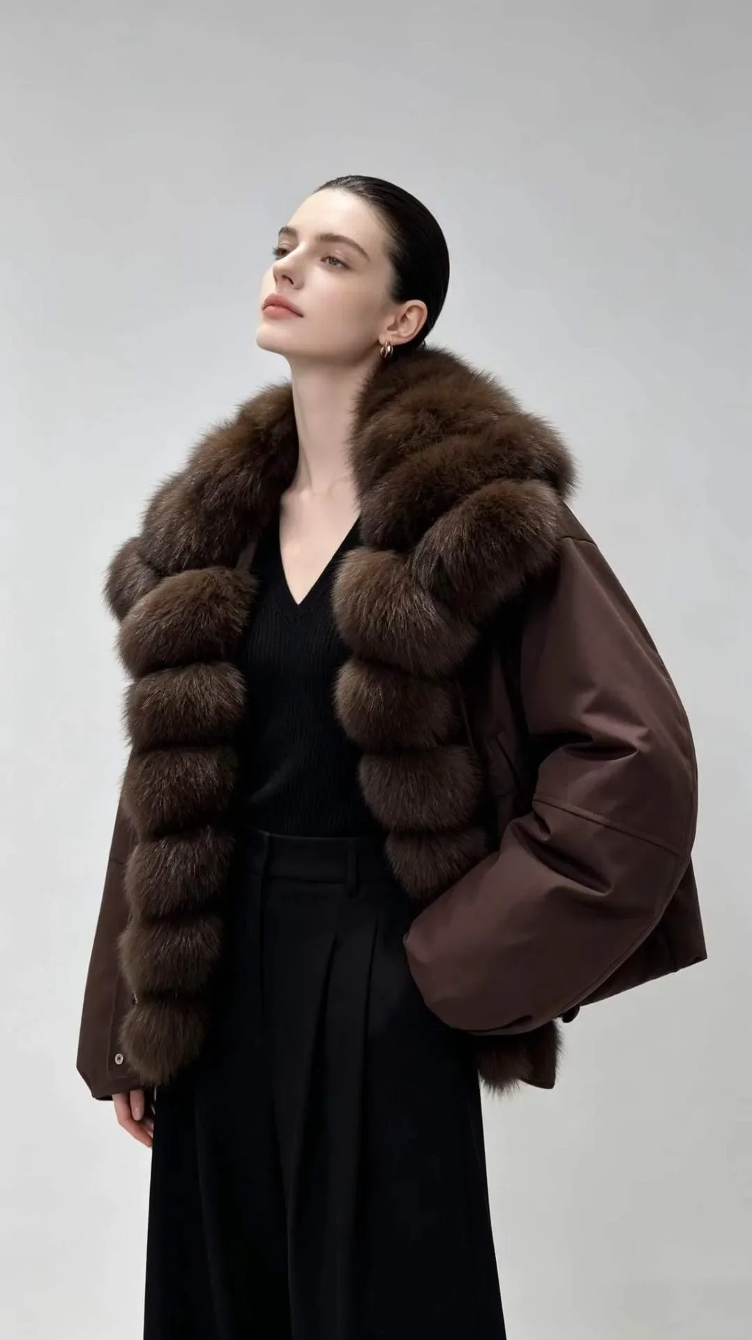 OFTBUY Big Fox Fur Spliced Parkas Winter Warm Thick Women's Coat Loose Duck Down Clothes Women Short Jacket with Fur for Women