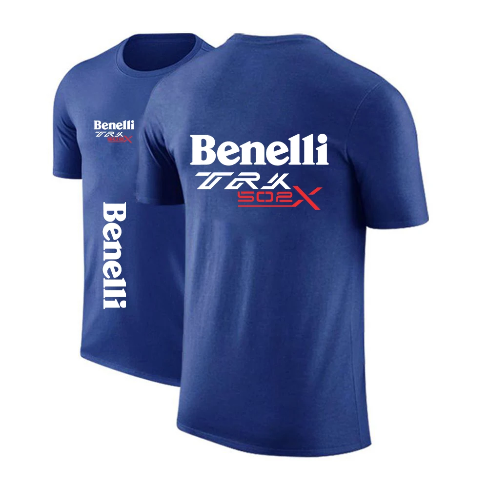 2025 Summer Man's Benelli TRK 502X MOTORCYCLE Logo Print Short Sleeve Leisure Popular Comfortable Casure Premium Slim T-shirt