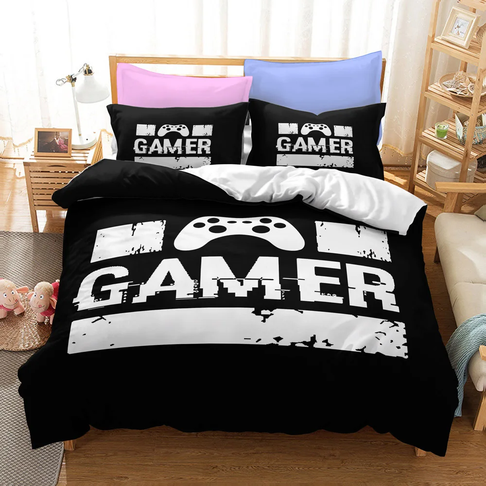 3d Digital Gamer Bedding Set Quilt Cover With Pillowcases Twin 2/3Pcs Video Game Comforter Cover Full Queen King Double Size