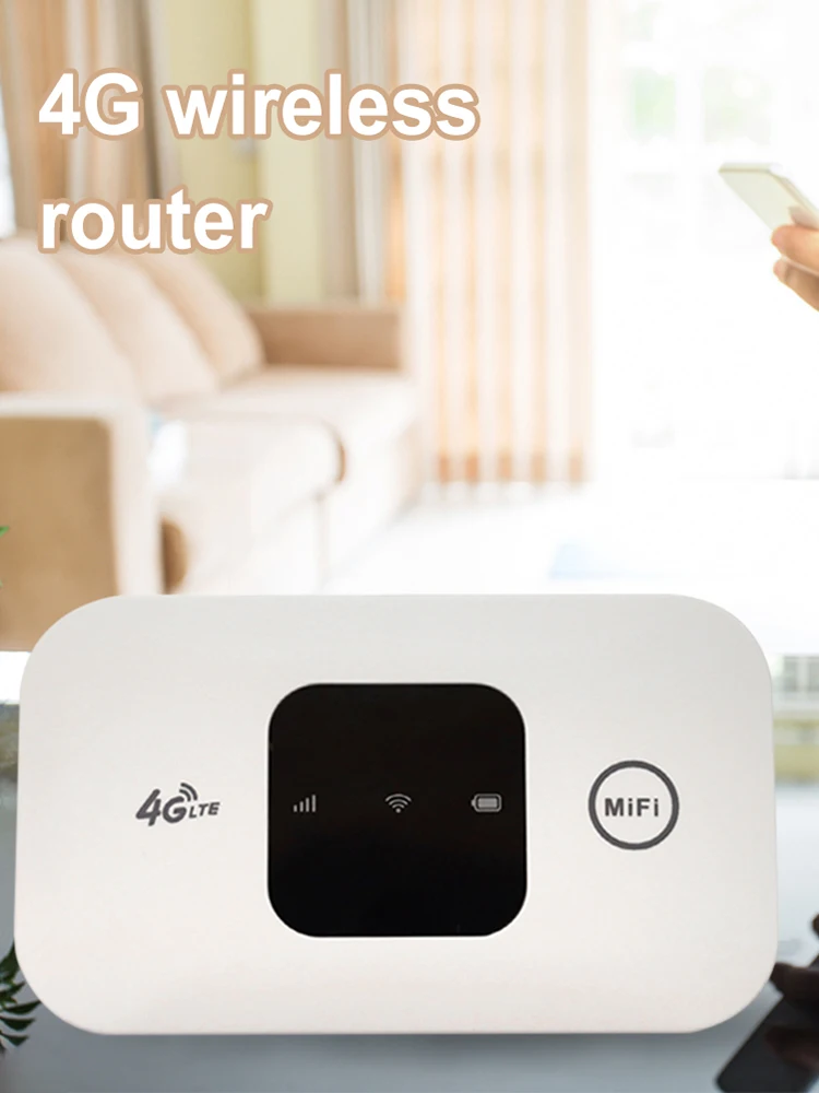 4G Pocket WiFi Router Portable Mobile Hotspot 150Mbps 4G Wireless Router 2100mAh with SIM Card Slot Wide Coverage