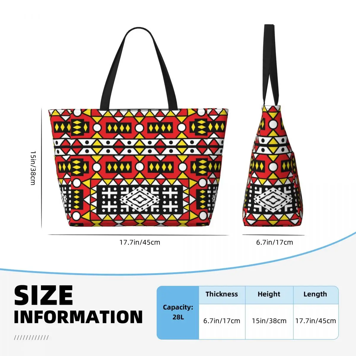 Custom Kizomba Samakaka Ankara Print Grocery Shopping Tote Bags Women Large Capacity African Wax Design Gym Beach Travel Bags