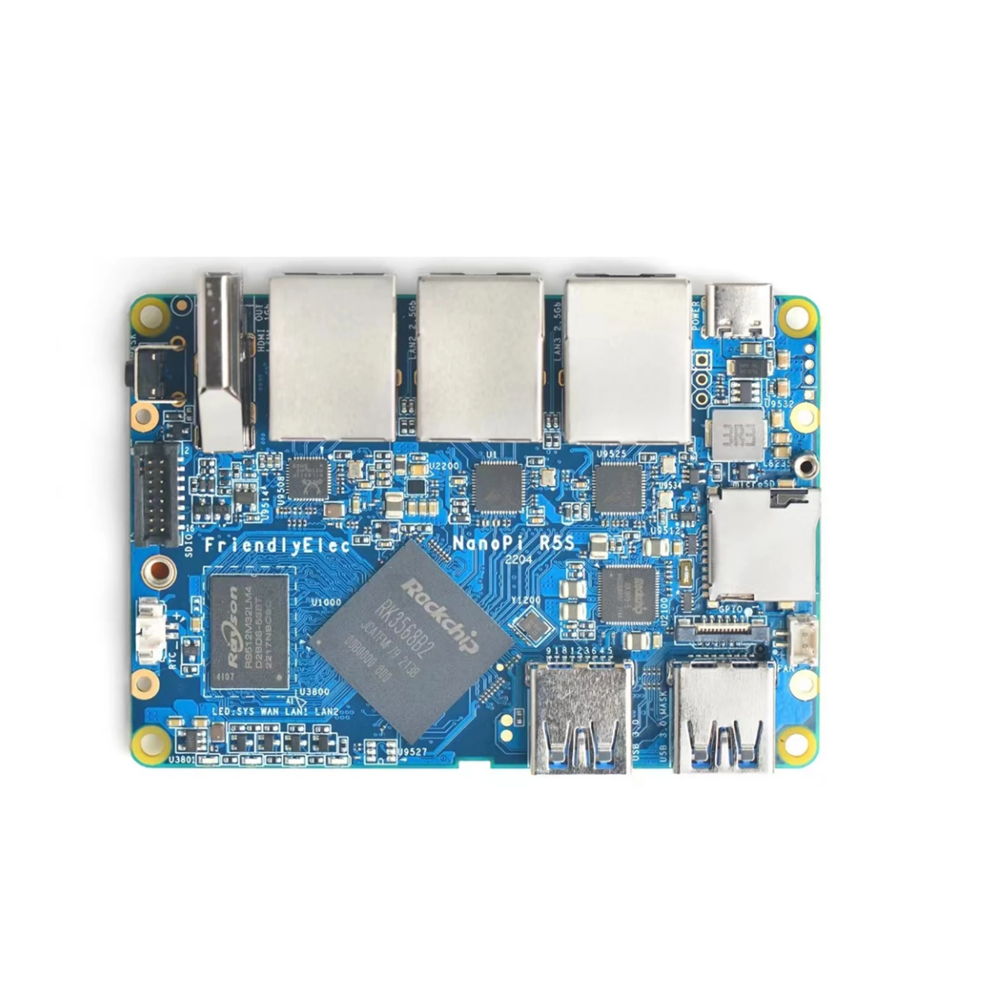 Imagem -06 - Placa de Desenvolvimento de Router Nanopi R5s Porta de Rede Gigabit Openwrt A55 Hdmi2.0 2.5g Rk3568