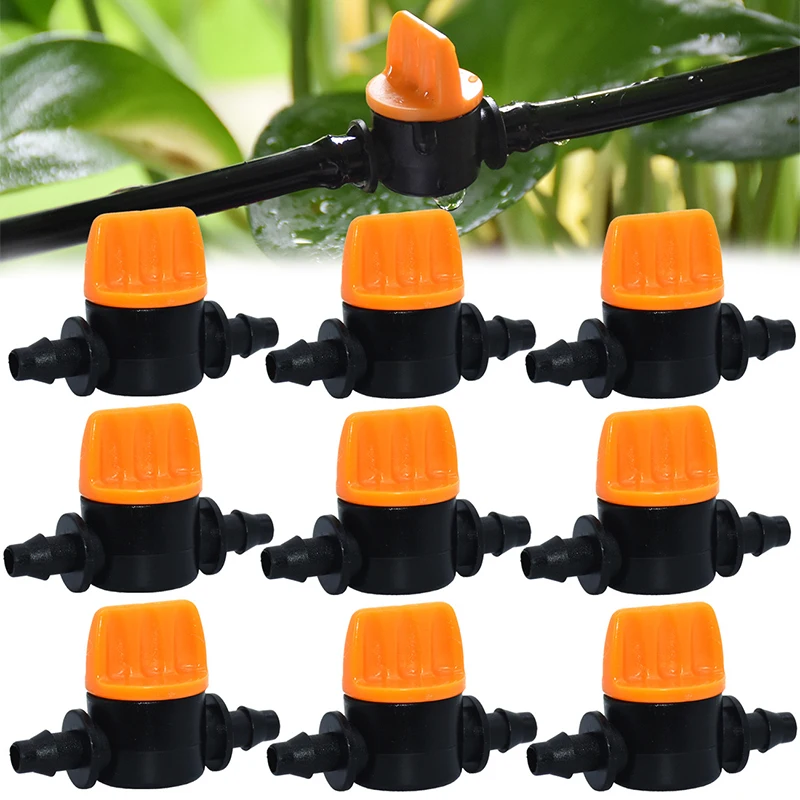 20Pcs Hose Valve Garden Tap Garden Drip Irrigation Fittings Pipe Connectors Water Valve For 4/7mm Water Flow Control Valve