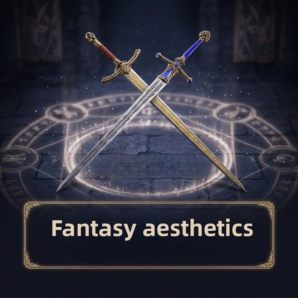 Game Eldenn Peripherals 30cm Rellana's Twin Blades 3D Carving Metal Craft Model with Sheath Collectible Desk Ornamnets Toy Knife - view 4
