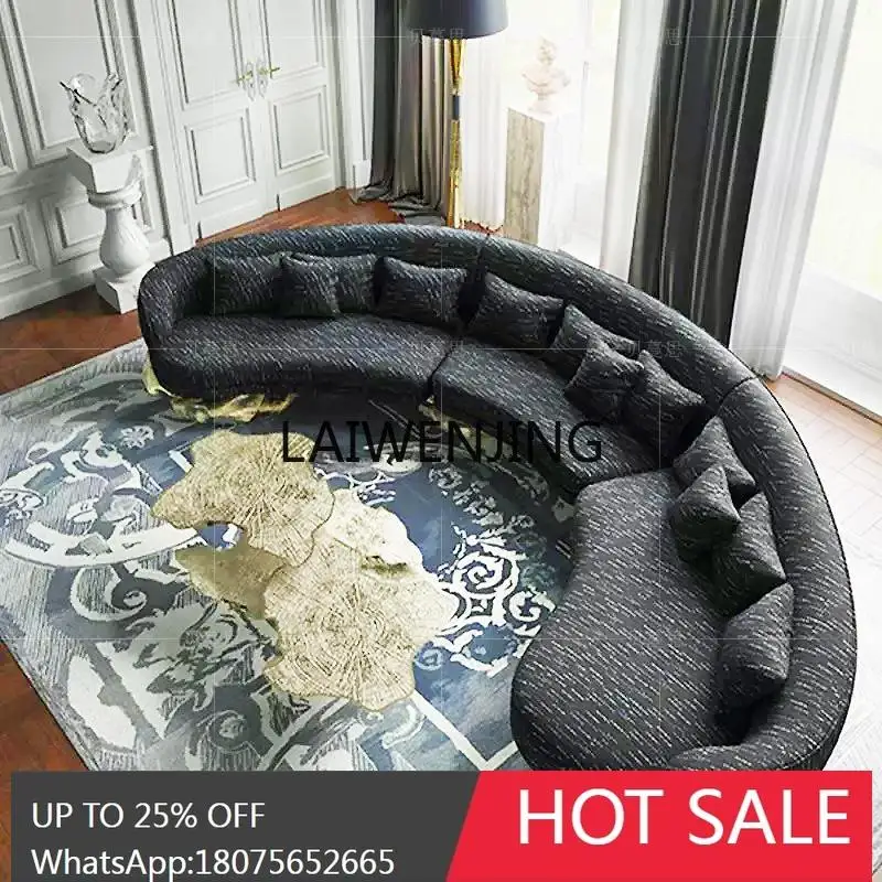 LYN large apartment living room sofa light luxury high-end designer luxury curved fabric sofa