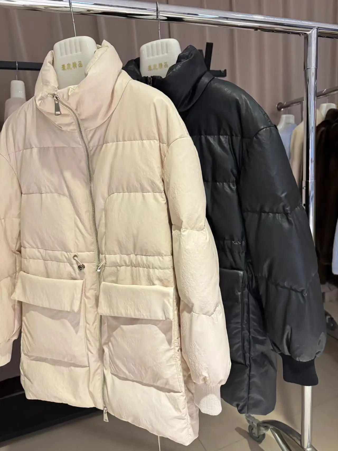 Manteau en duvet de résine blanche pour femme, nouveau design, automne et hiver 2024