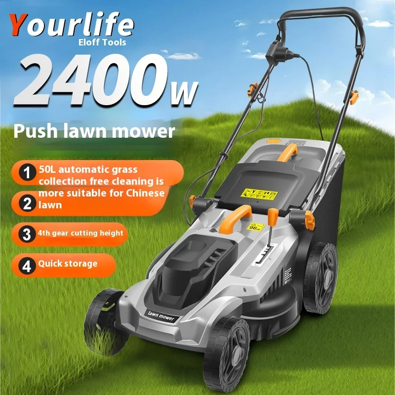 High-Power Cordless Electric Mower 173cc DIY Grade Multi-Functional Hand-Pushed Lawn Trimmer with Small Household Weeder