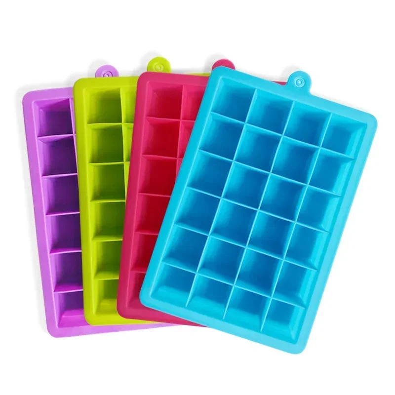 24 Silicone Ice Cube Tray Ice Cube Mold Food Grade Silicone Whiskey Cocktail Drink Chocolate Ice Cream Maker Party Bar